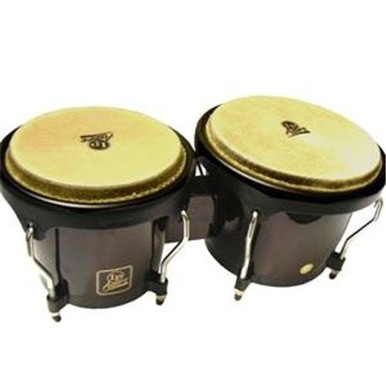 LP Aspire Wood Bongos Dark Wood with Black Hardware