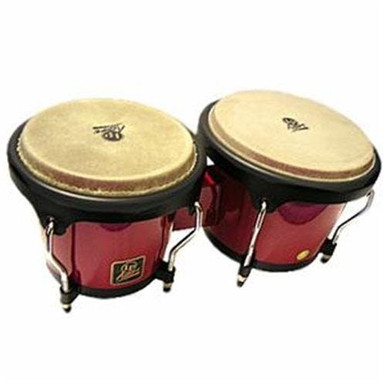 LP Aspire Wood Bongos Red Wood with Black Hardware