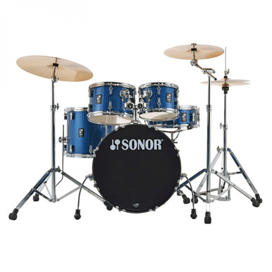 Sonor AQX Studio Drum Kit in Blue Ocean sparkle 20 with Cymbals and 1000 Series Hardware