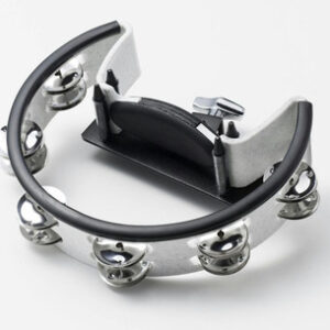 Pearl Half Moon Hand-held Tambourine with Steel Jingles inc Mount