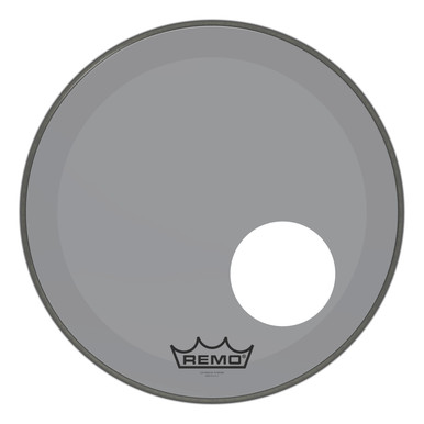 Remo Powerstroke 3 Colortone Bass Drum Head - Smoke - 18" - with 5" Offset Hole