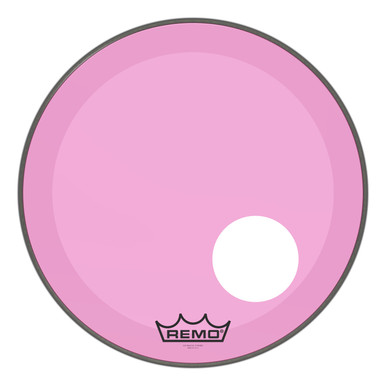 Remo Powerstroke 3 Colortone Bass Drum Head - Pink - 20" - with 5" Offset Hole