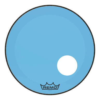 Remo Powerstroke 3 Colortone Bass Drum Head - Blue - 22" - with 5" Offset Hole