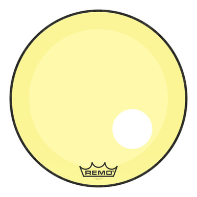 Remo Powerstroke 3 Colortone Bass Drum Head - Yellow - 22" - with 5" Offset Hole
