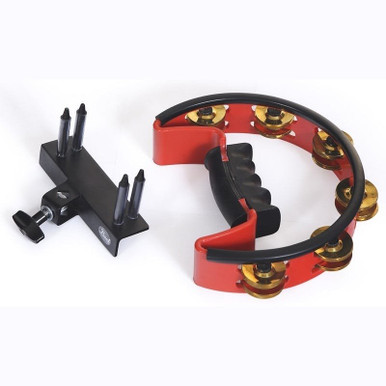 Pearl Ultra Grip Adjustable Volume Tambourine & Mount with Brass Jingles