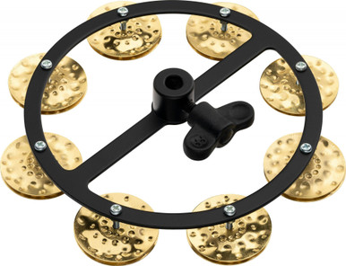 Meinl Headliner Series HiHat Tambourine Single Row Hammered Brass Jingles Black