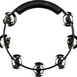 Meinl 8in Tour Tambourine Single Row Stainless Steel Jingles Black