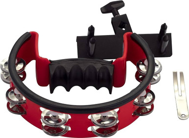 Pearl Ultra Grip Adjustable Volume Tambourine & Mount with Steel Jingles
