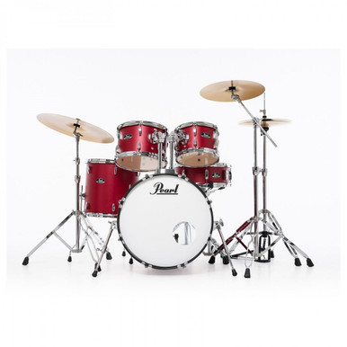 Pearl Roadshow 22" Drum Kit in Matte Red (extra cymbal)