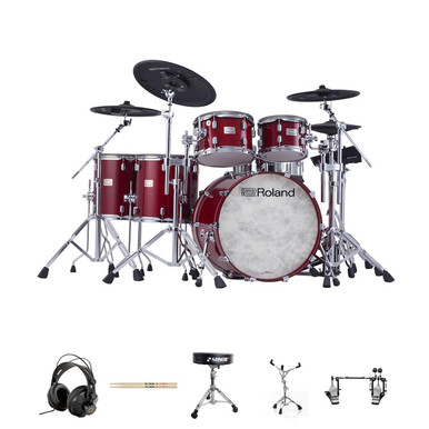 Roland VAD716-GC VAD Drum Kit Bundle Package with double pedal