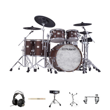 Roland VAD716-SW VAD Drum Kit Bundle Package with Double Pedal