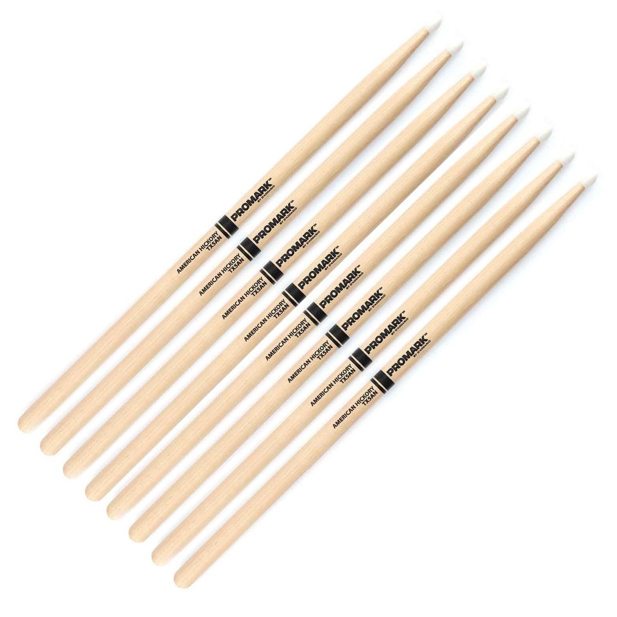 ProMark Classic Forward Hickory 5A Nylon Tip 4 Pair Value Bundle