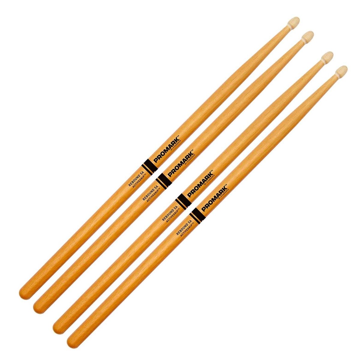 Promark Rebound 5A ActiveGrip Clear Hickory 2 Pair Value Bundle