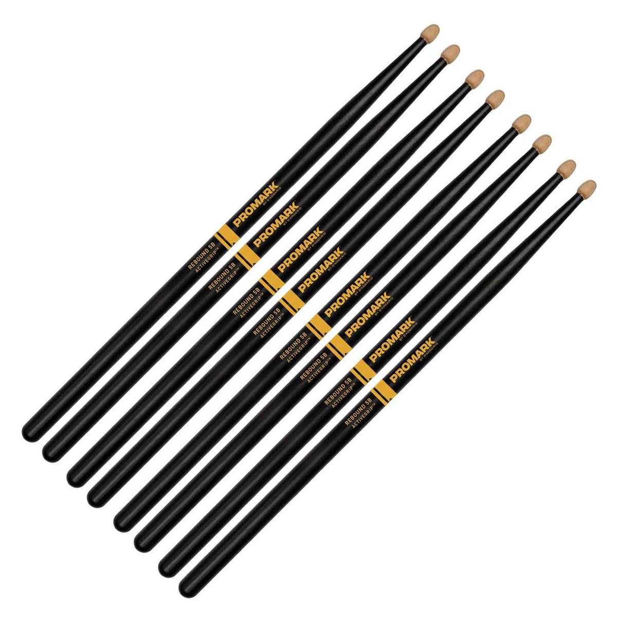 Promark Rebound 5B ActiveGrip Hickory 4 Pair Value Bundle