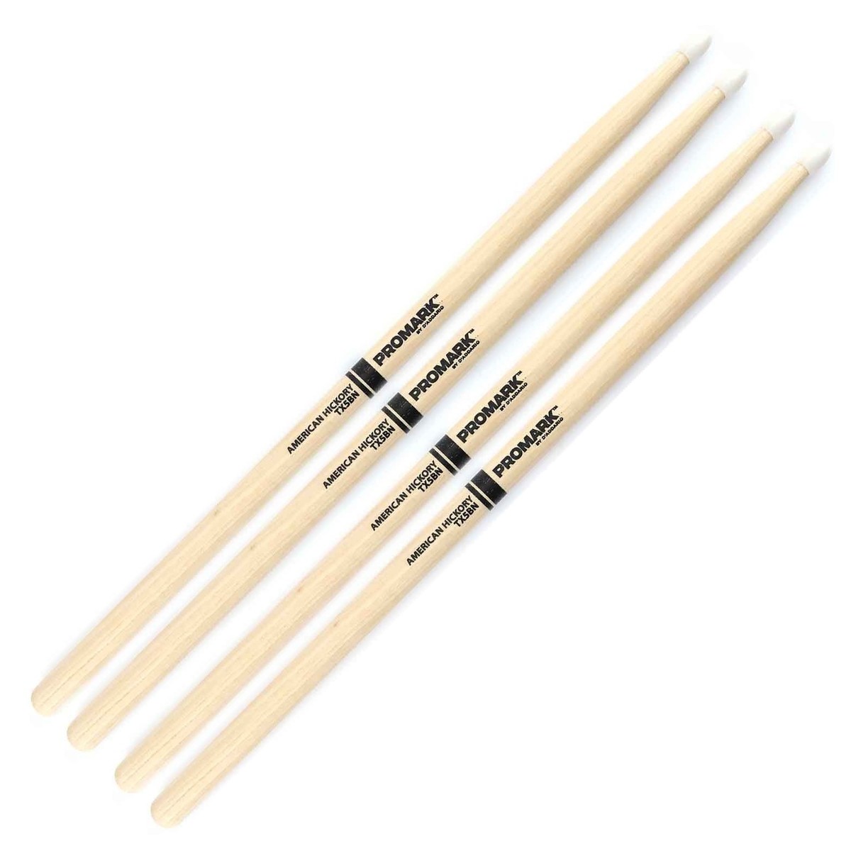 ProMark Hickory 5B Nylon Tip Drumsticks 2 Pair Value Bundle