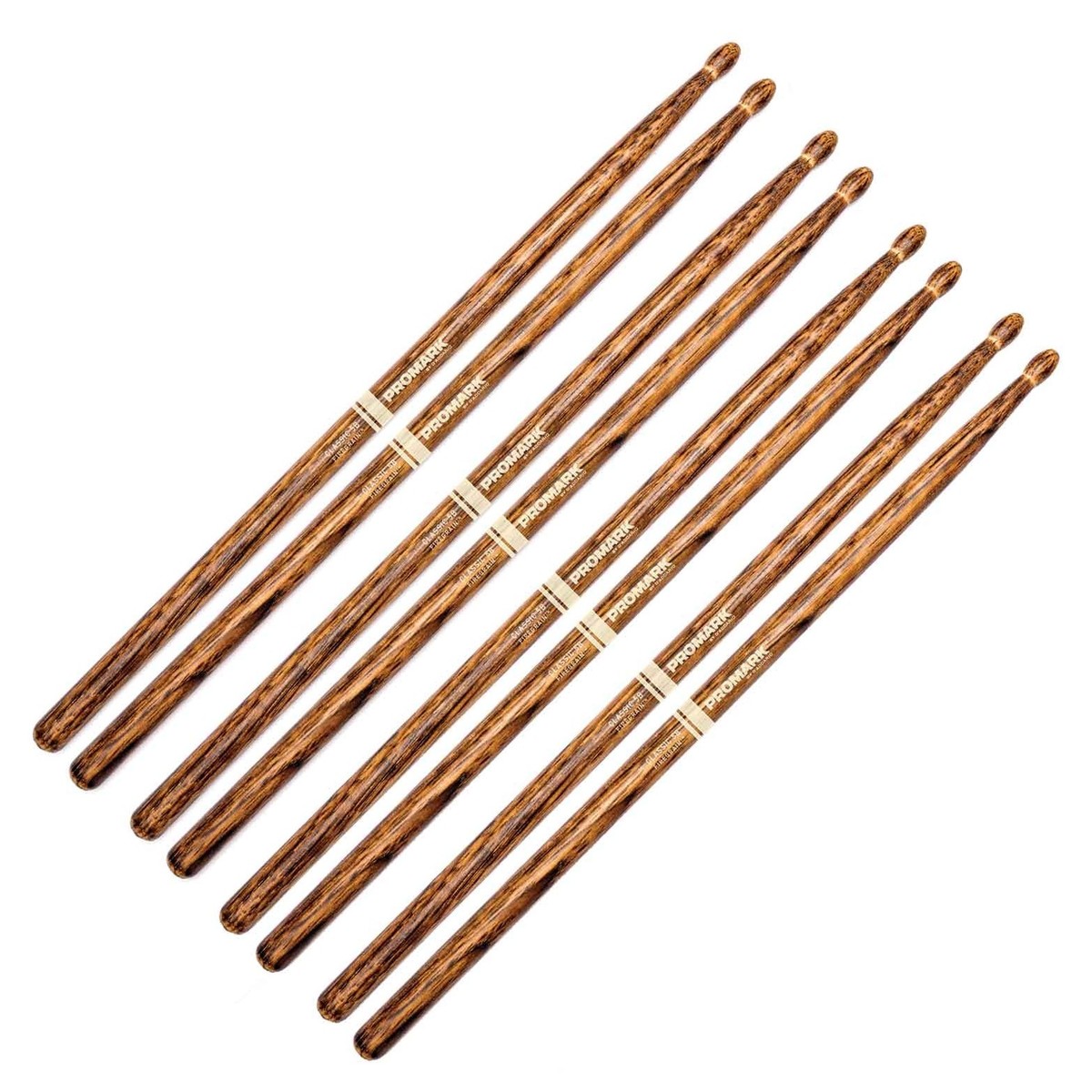 Promark FireGrain 5B Wood Tip Drumsticks 4 Pair Value Bundle
