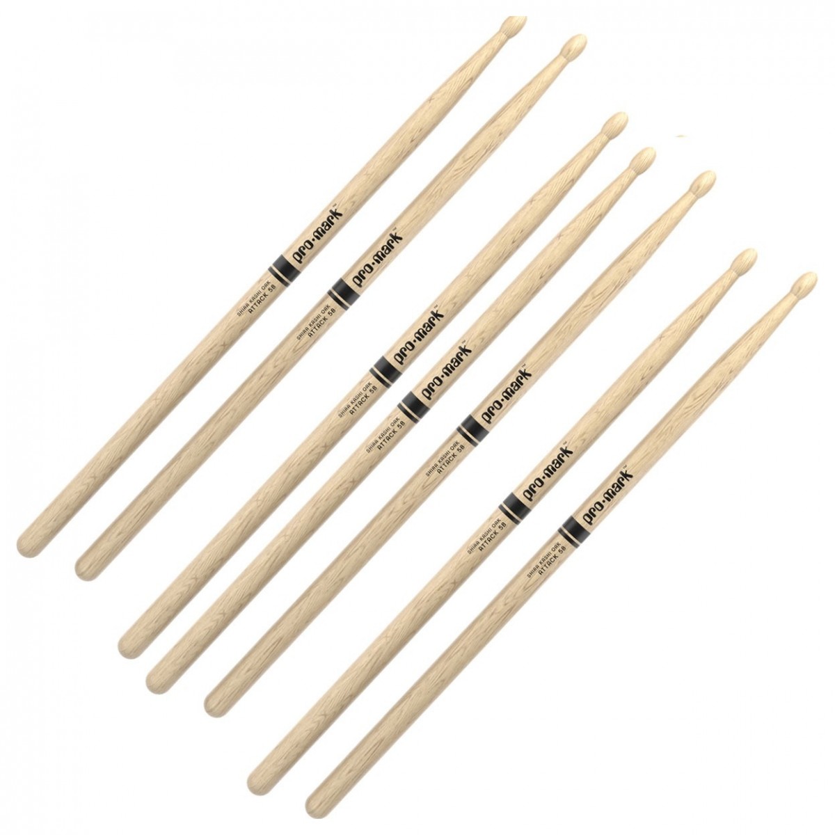 Promark Classic Attack 5B Shira Kashi Oak Oval 4 Pair Value Bundle