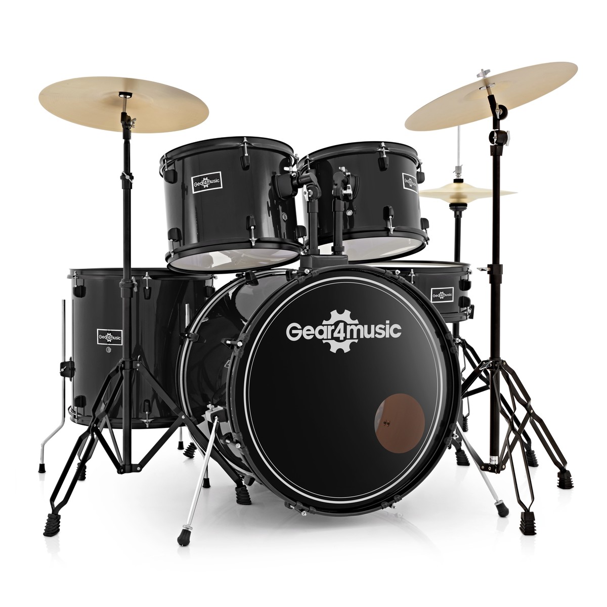 BDK-1plus Full Size Starter Drum Kit by Gear4music Black