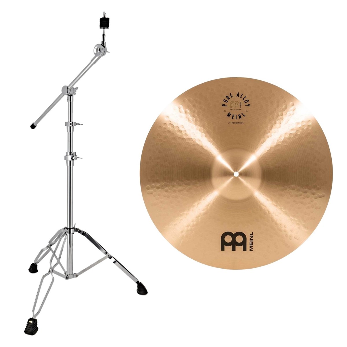 Meinl Pure Alloy 20" Ride & Heavy Duty Cymbal Boom Stand by Gear4music
