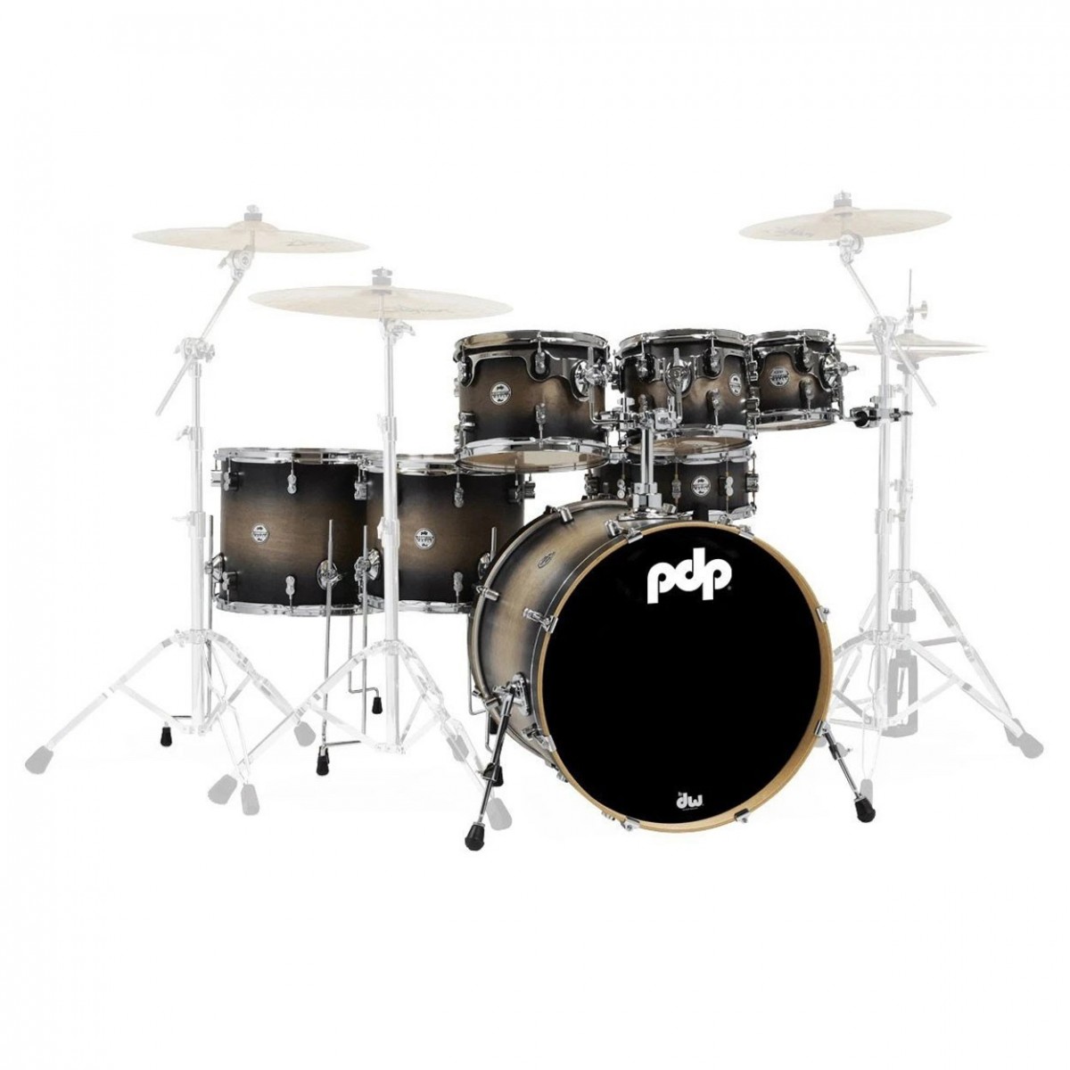 PDP Concept Maple 22" 7pc Shell Pack Satin Charcoal Burst