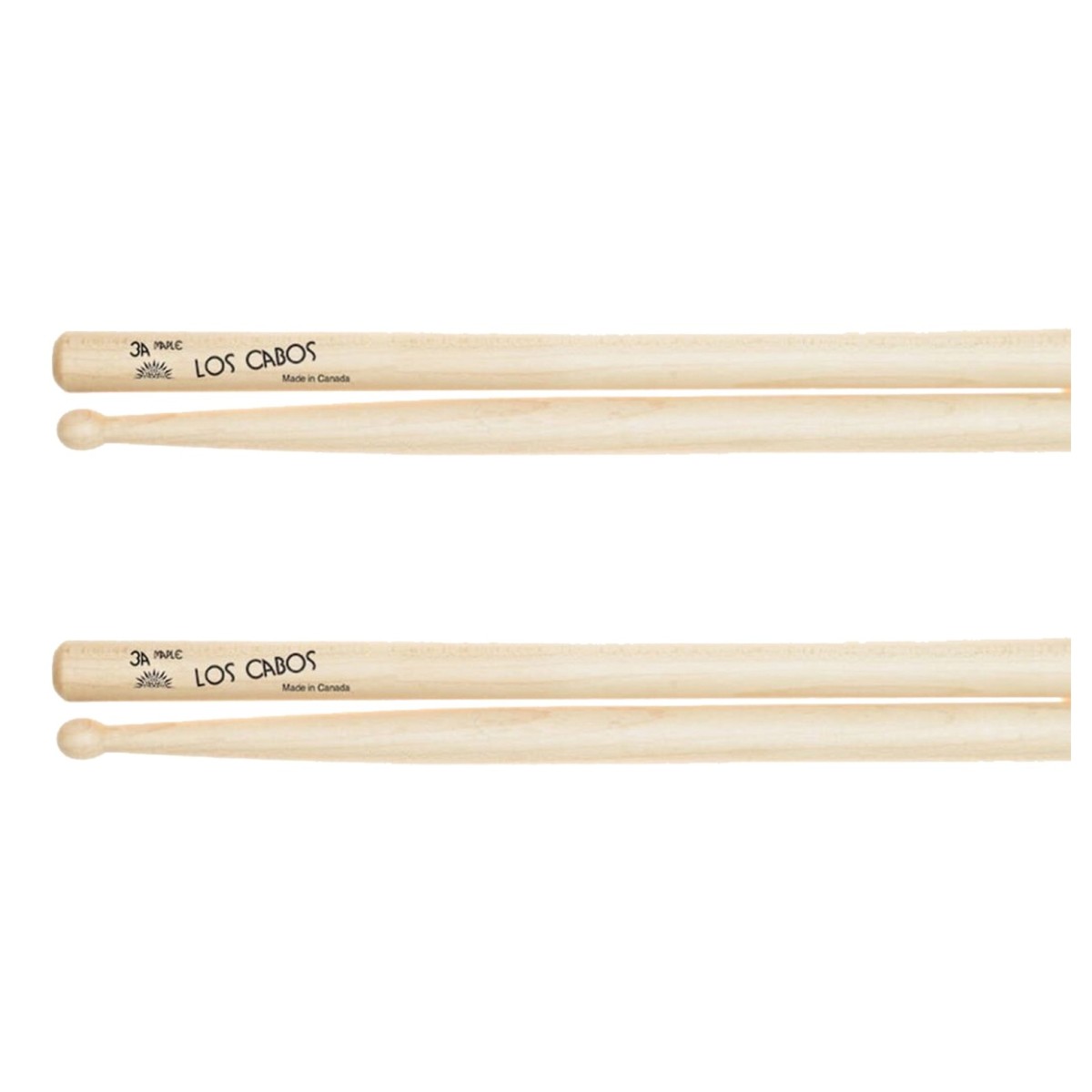 Los Cabos 3A Maple Wood Tip Drumsticks 2 Pair Pack