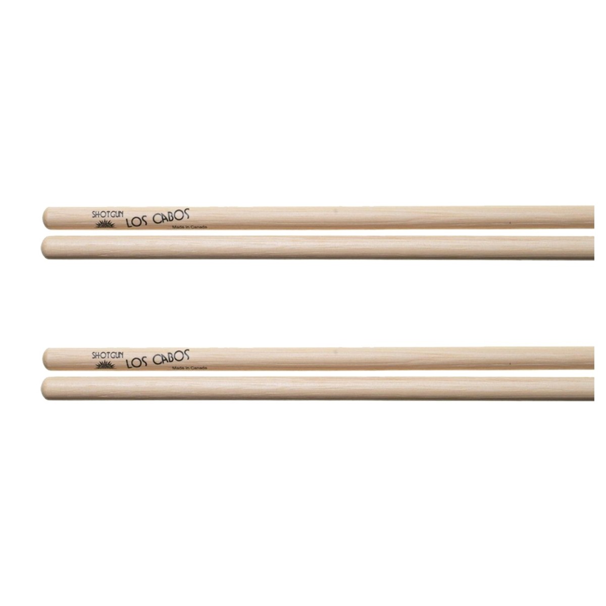Los Cabos Shotgun Hickory Wood Tip Drumsticks 2 Pair Pack
