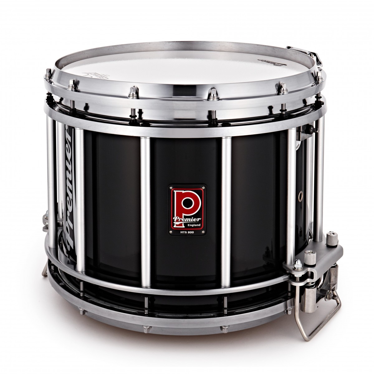 Premier Marching HTS 800 14" x 12" Snare Drum Polished Aluminium Ebony Black