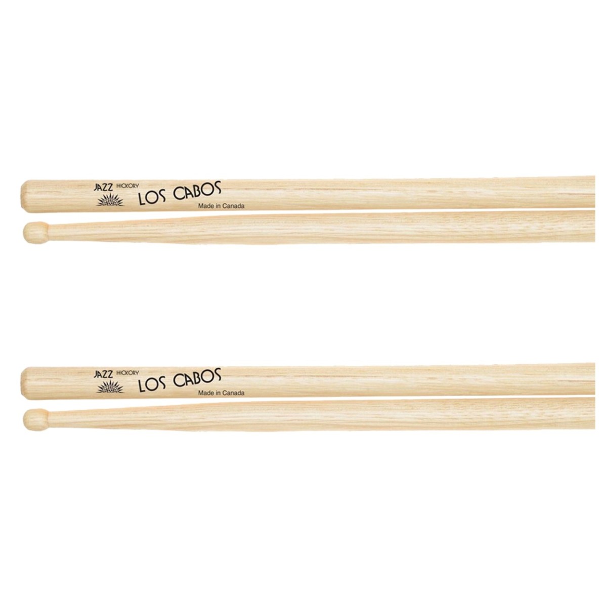 Los Cabos Jazz Hickory Wood Tip Drumsticks 2 Pair Pack