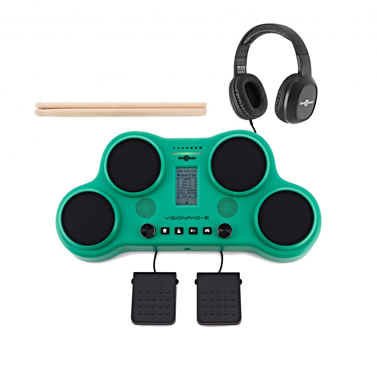 VISIONPAD-6 Electronic Drum Pad Pack Green