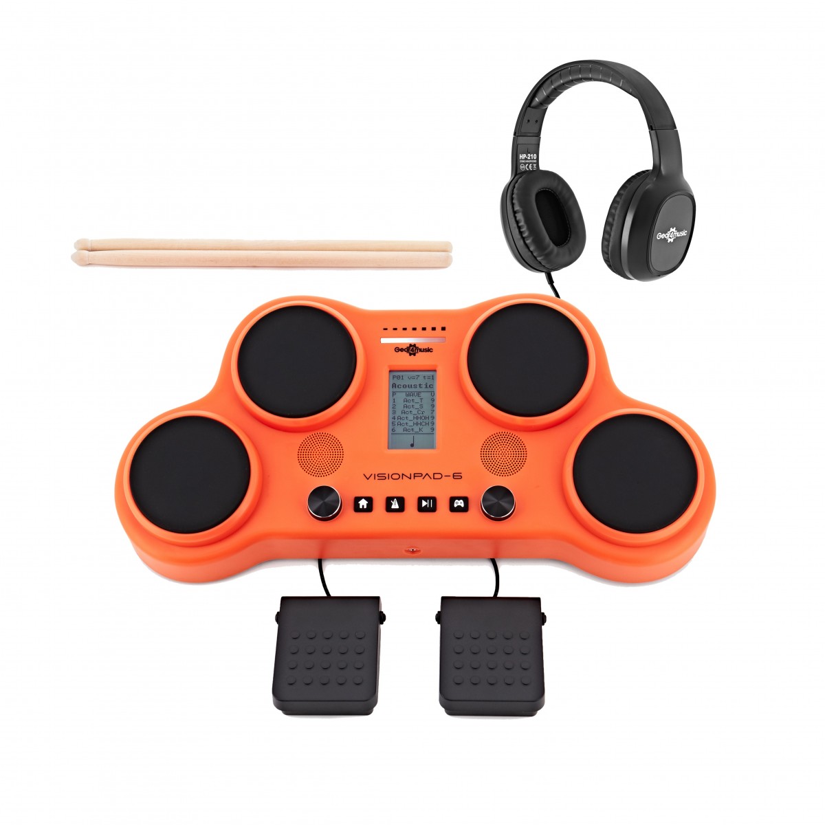 VISIONPAD-6 Electronic Drum Pad Pack Orange