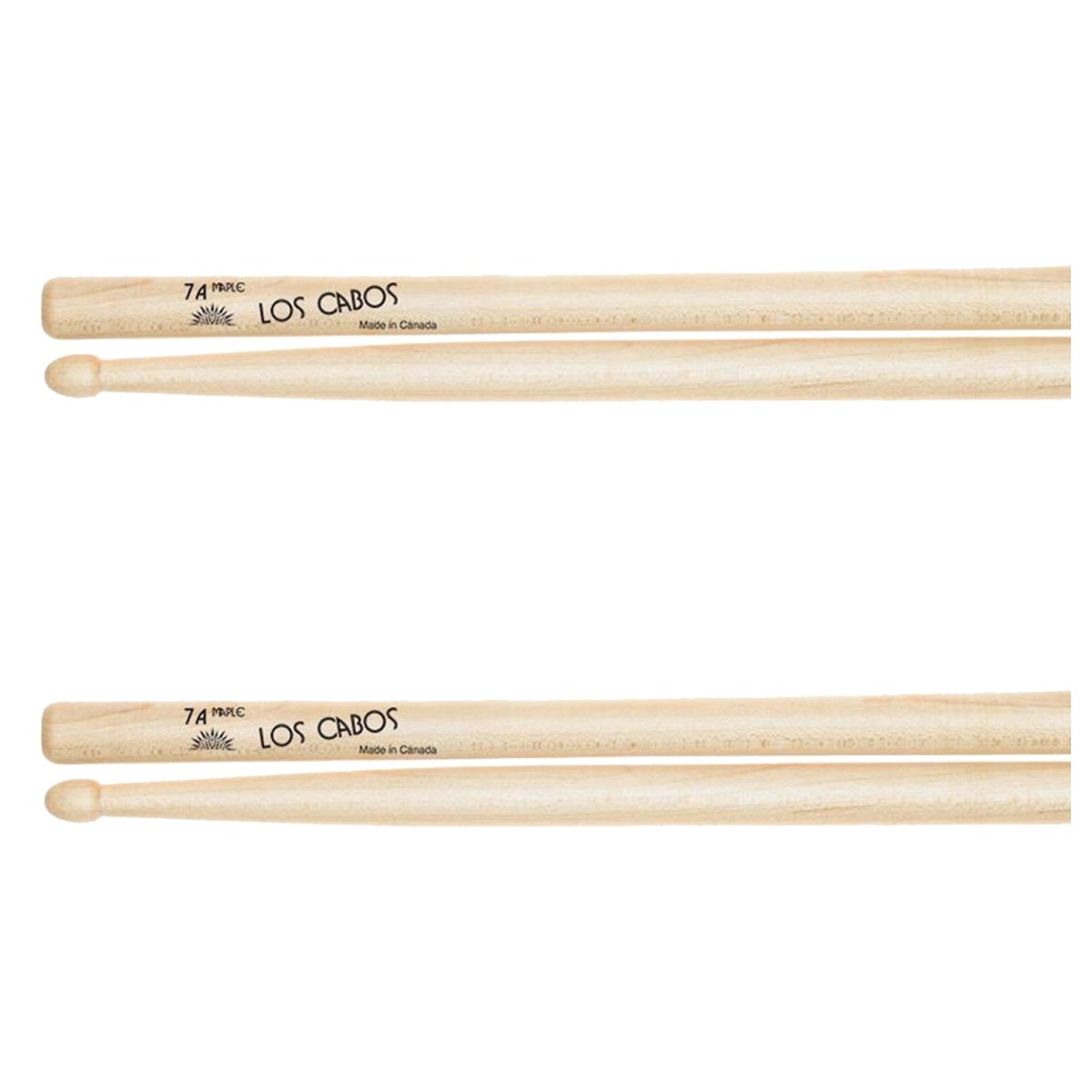Los Cabos 7A Maple Wood Tip Drumsticks 2 Pair Pack