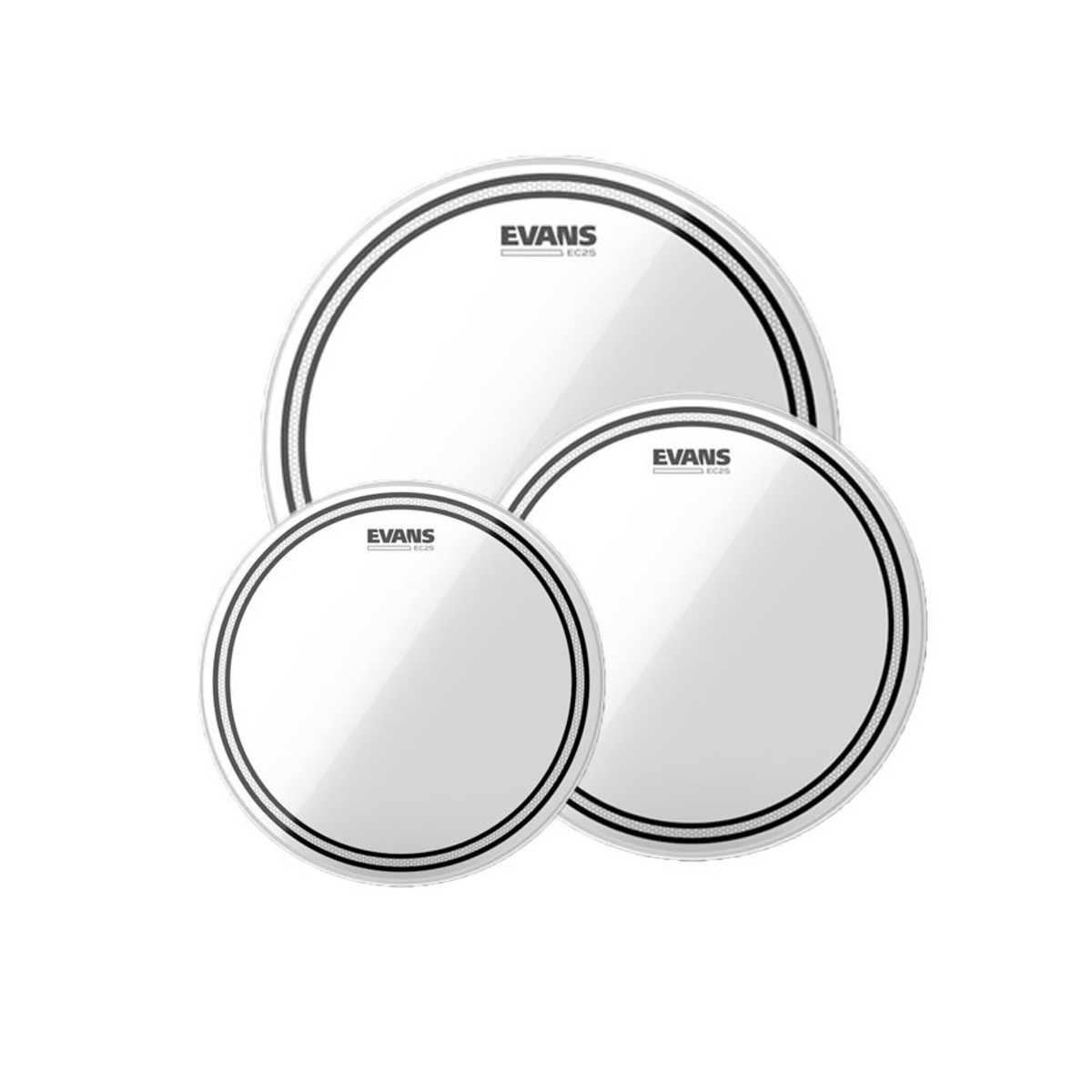 Evans EC2 Clear Fusion Tom Pack 10 12 14 Heads