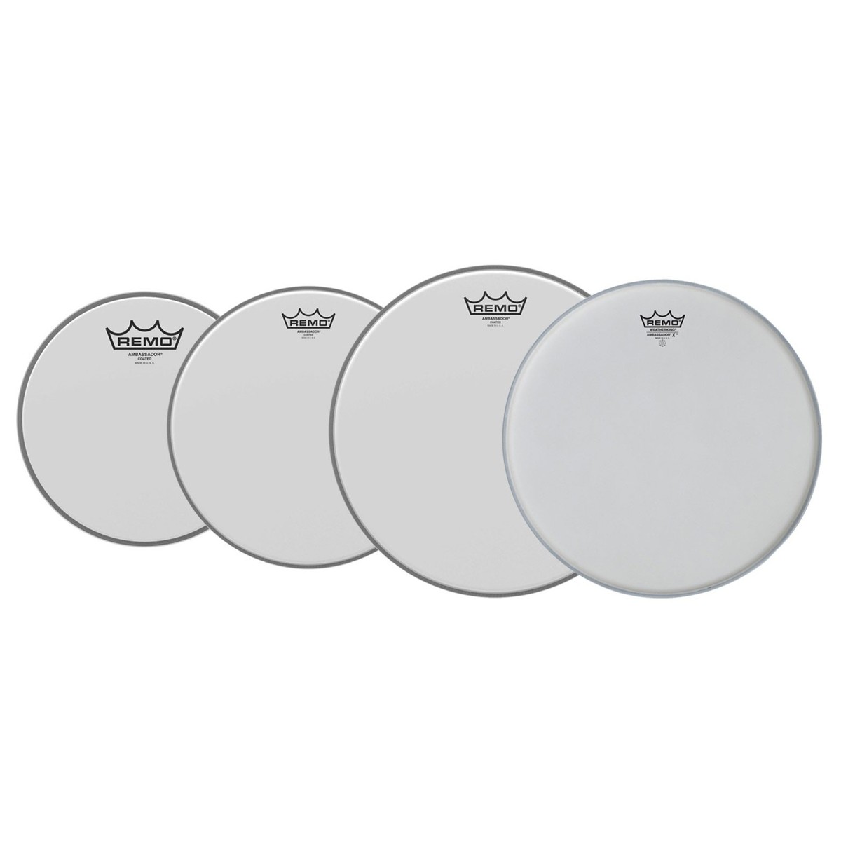 Remo Ambassador Coated Tom Pack - 12 13 16" Heads + Free 14 Ambassador
