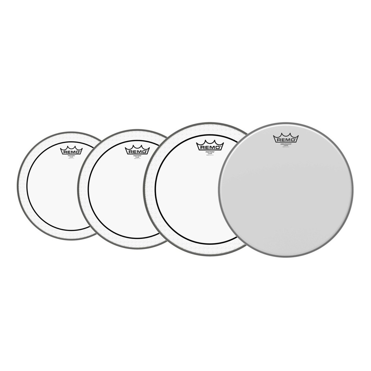 Remo Pinstripe Tom Pack - 12 13 16" Heads + Free 14 Ambassador