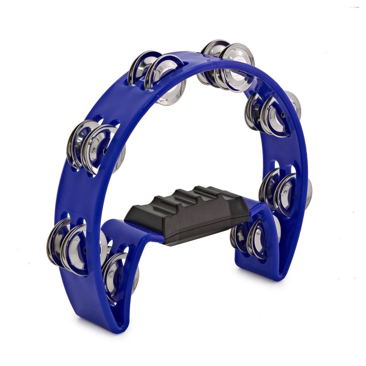D-Shaped Tambourine by Gear4music Blue
