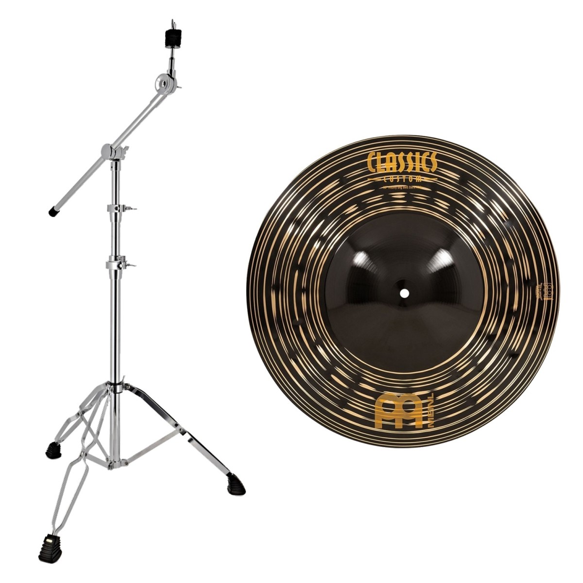 Meinl Classics Custom Dark 18" Heavy Big Bell Ride & Heavy Duty Cymbal Boom Stand by Gear4music
