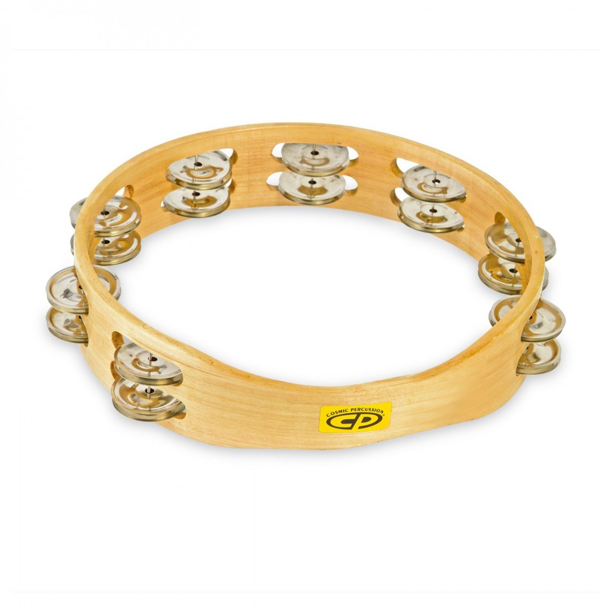 CP Wood Tambourine Headless Double Row Jingles 10