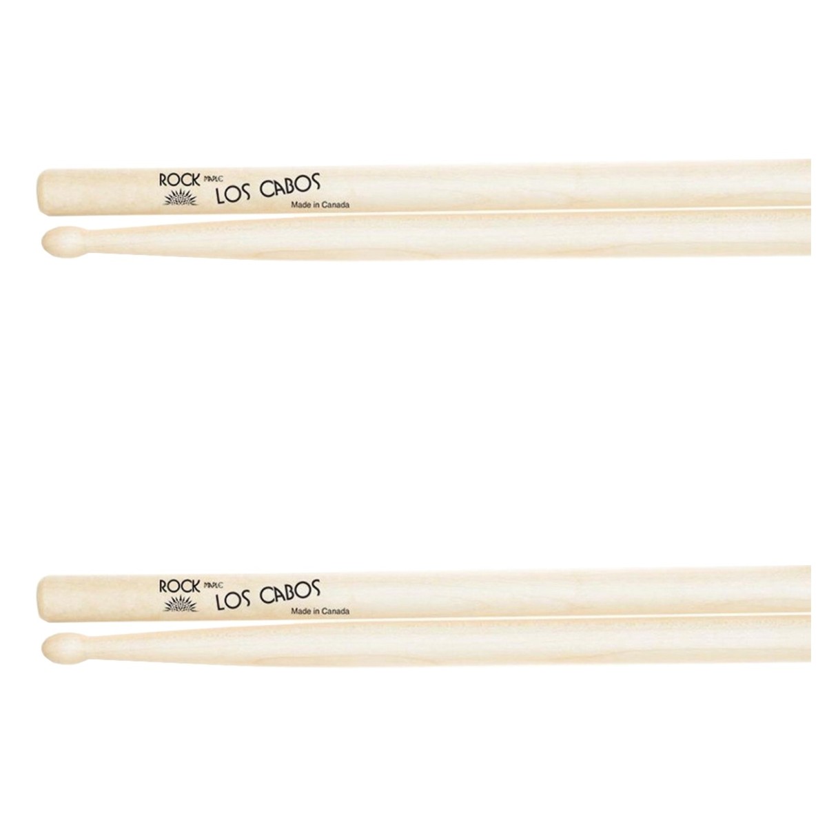 Los Cabos Rock Maple Wood Tip Drumsticks 2 Pair Pack