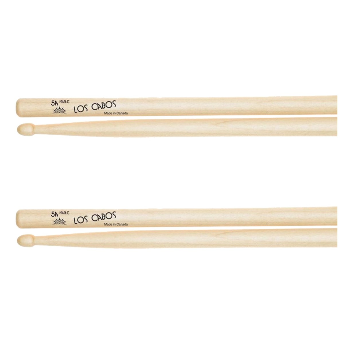 Los Cabos 5A Maple Wood Tip Drumsticks 2 Pair Pack