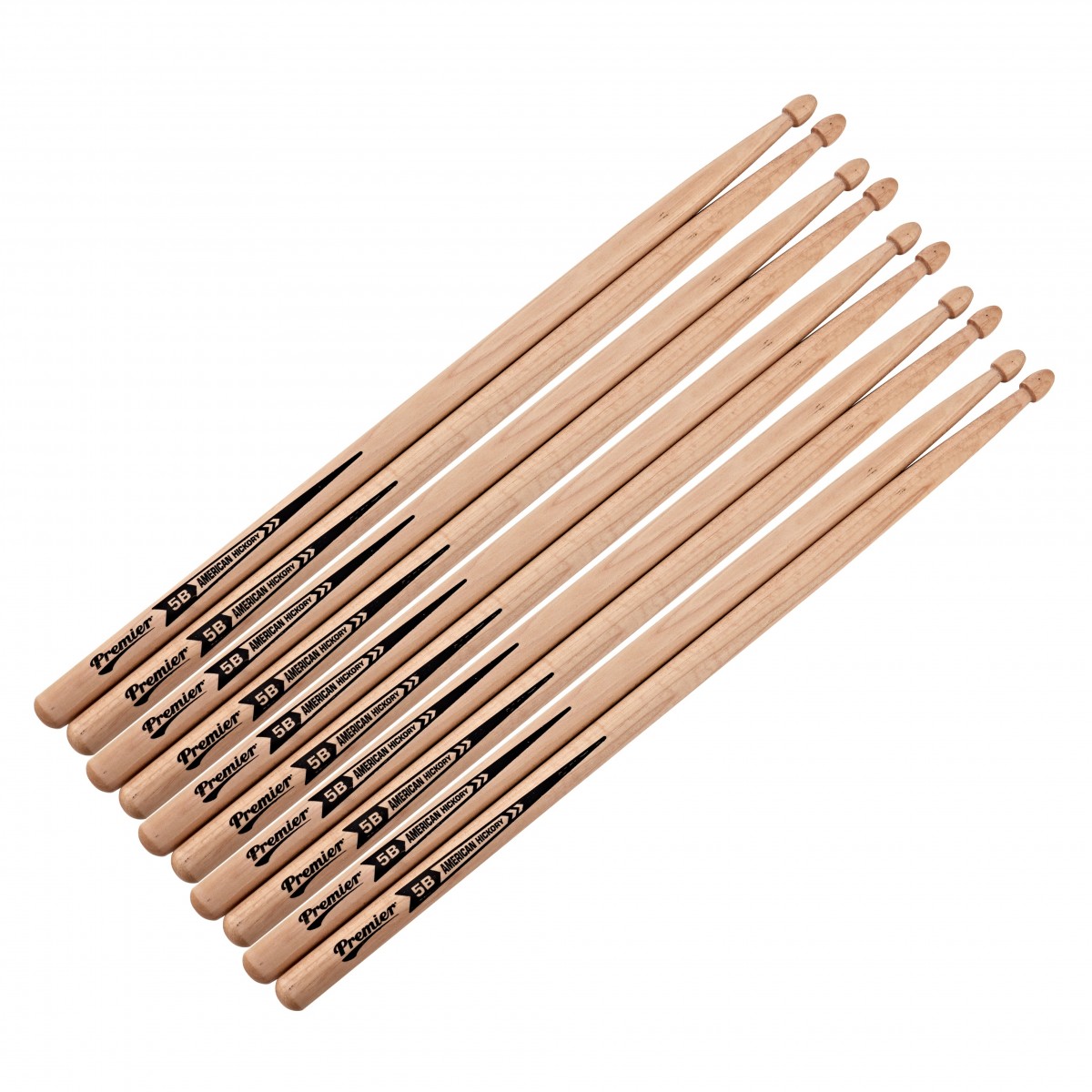 Premier 5B American Hickory Drumsticks 5 Pair Pack