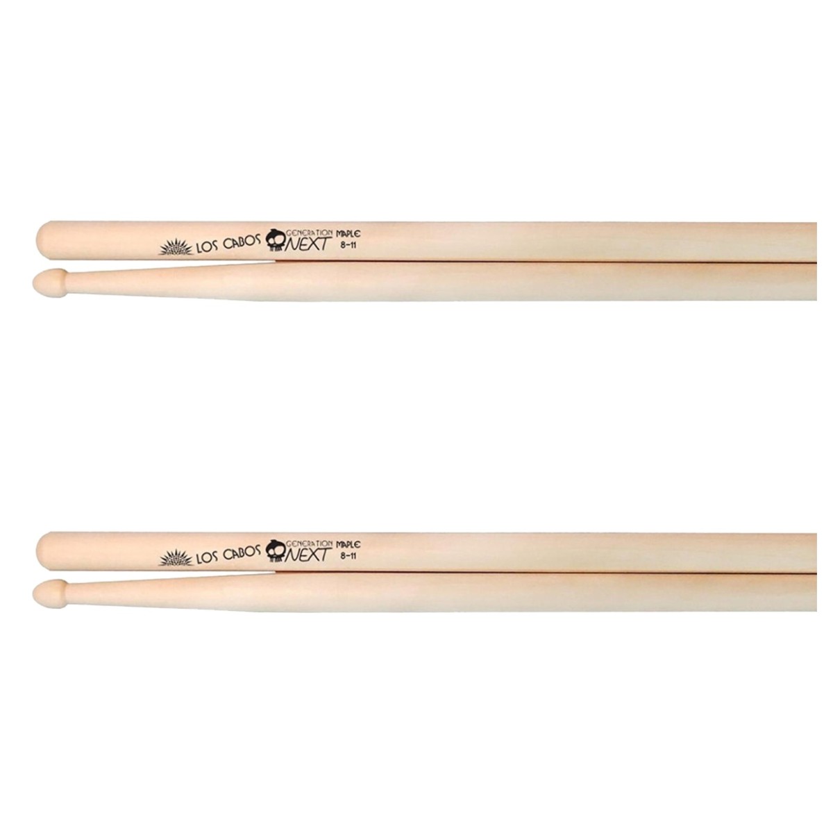 Los Cabos Next Generation Maple 8-11 Wood Tip Drumsticks 2 Pair Pack