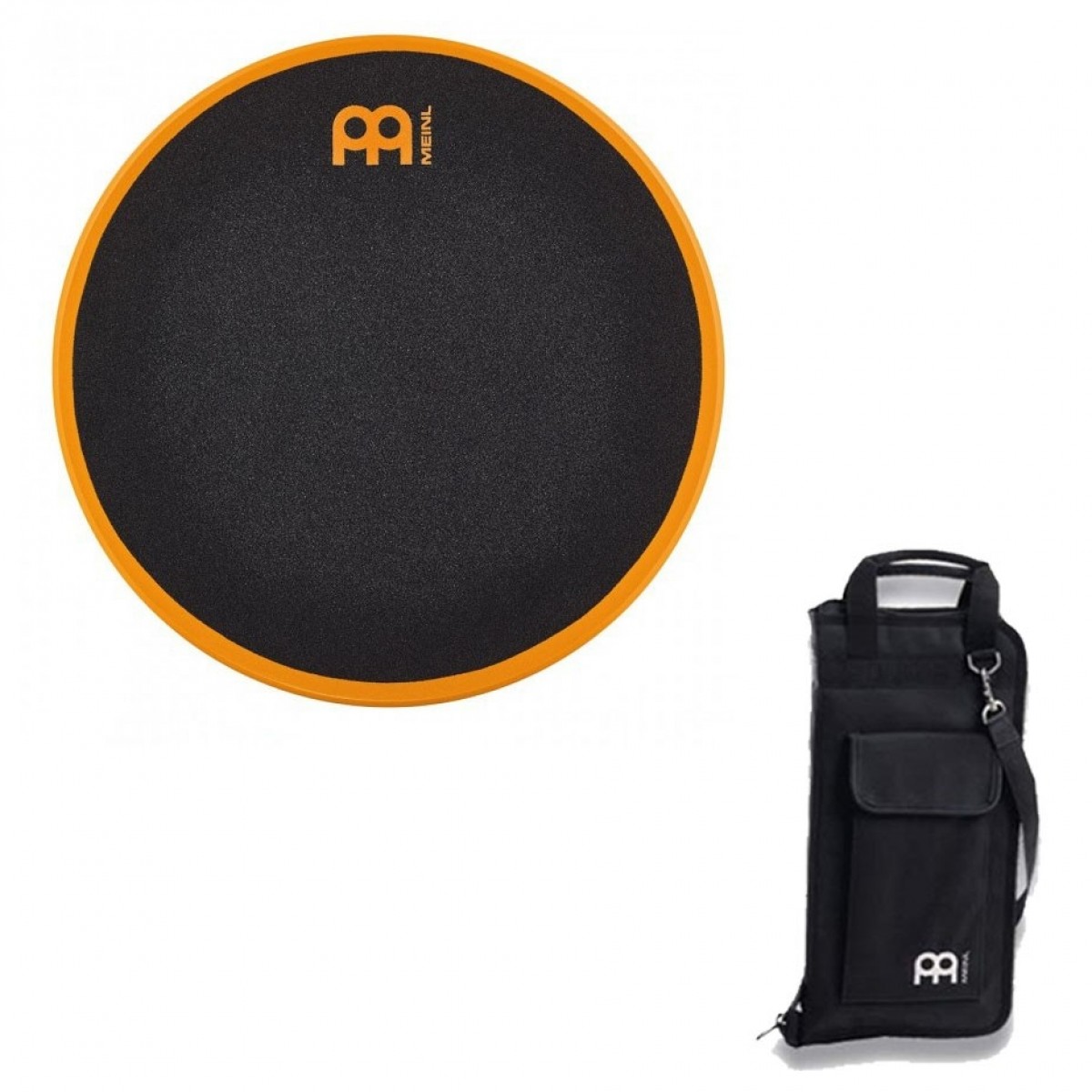Meinl 12 Marshmallow Practice Pad & Pro Stick Bag Orange