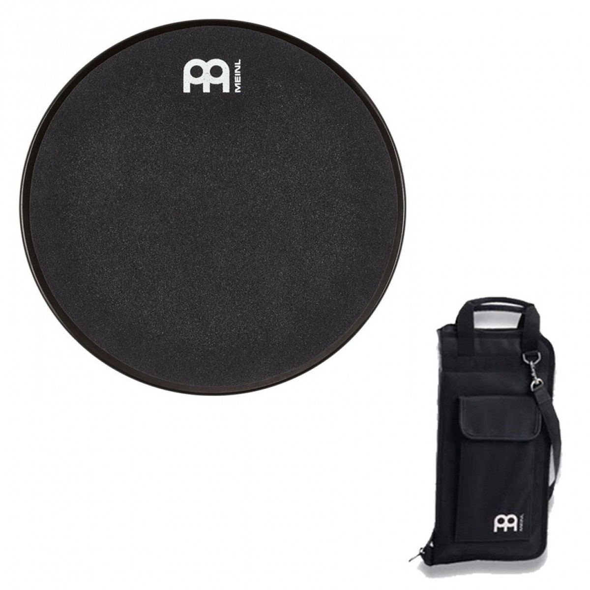 Meinl 12 Marshmallow Practice Pad & Pro Stick Bag Black