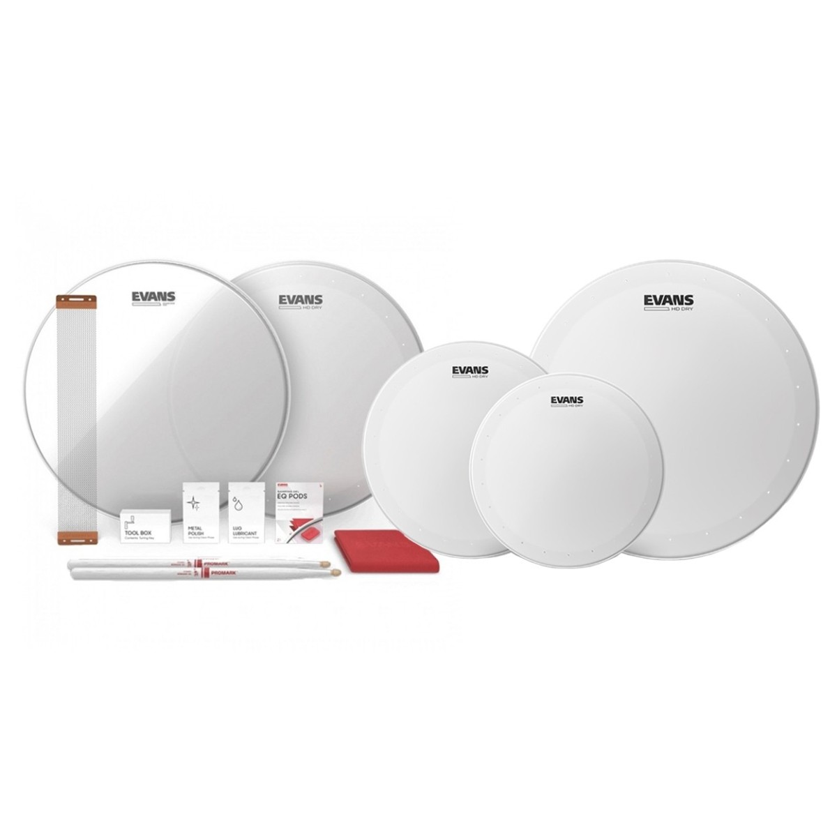 Evans HD Dry Fusion Tom Pack & 14" Snare TuneUp Kit