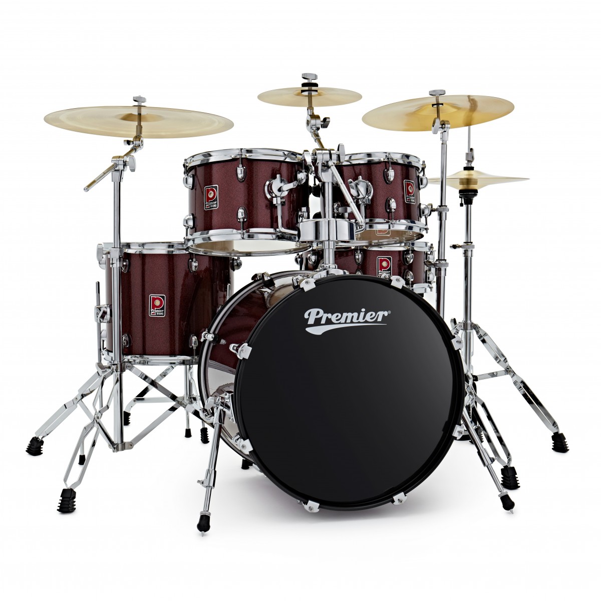 Premier Revolution 20" 5pc Drum Kit Bundle Red Sparkle