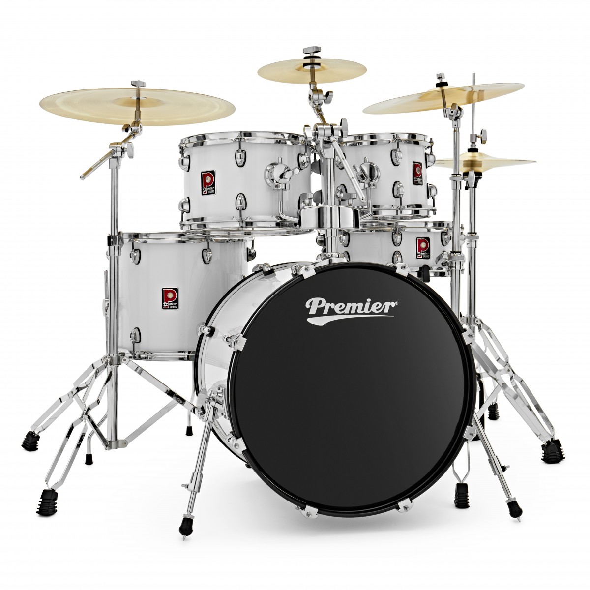 Premier Revolution 20" 5pc Drum Kit Bundle White
