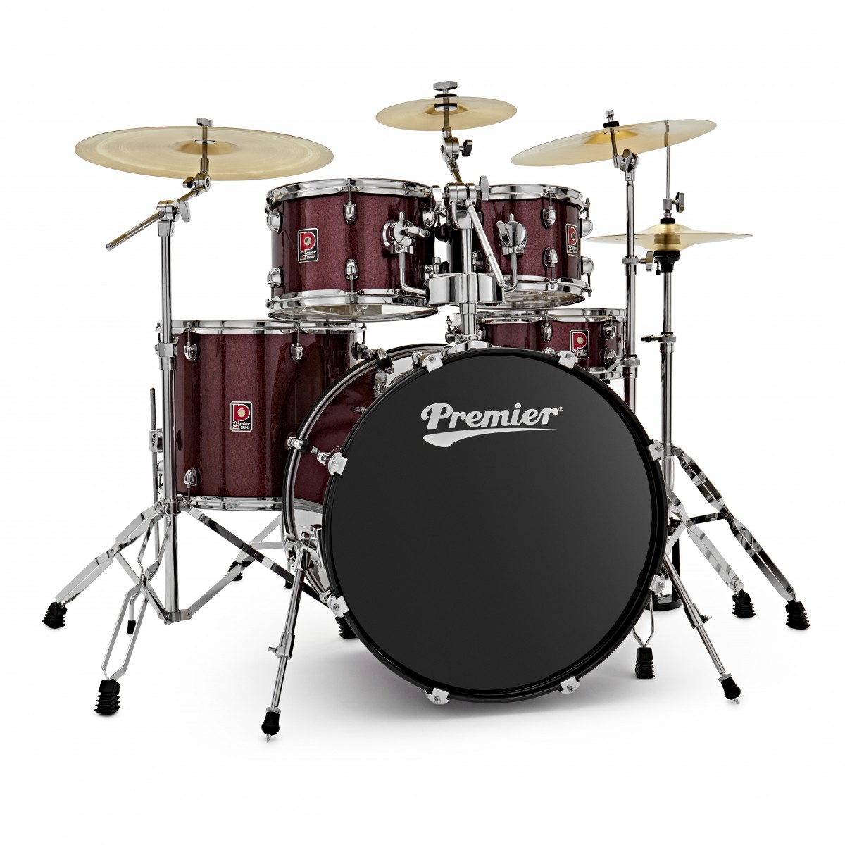 Premier Revolution 22" 5pc Drum Kit Bundle Red Sparkle