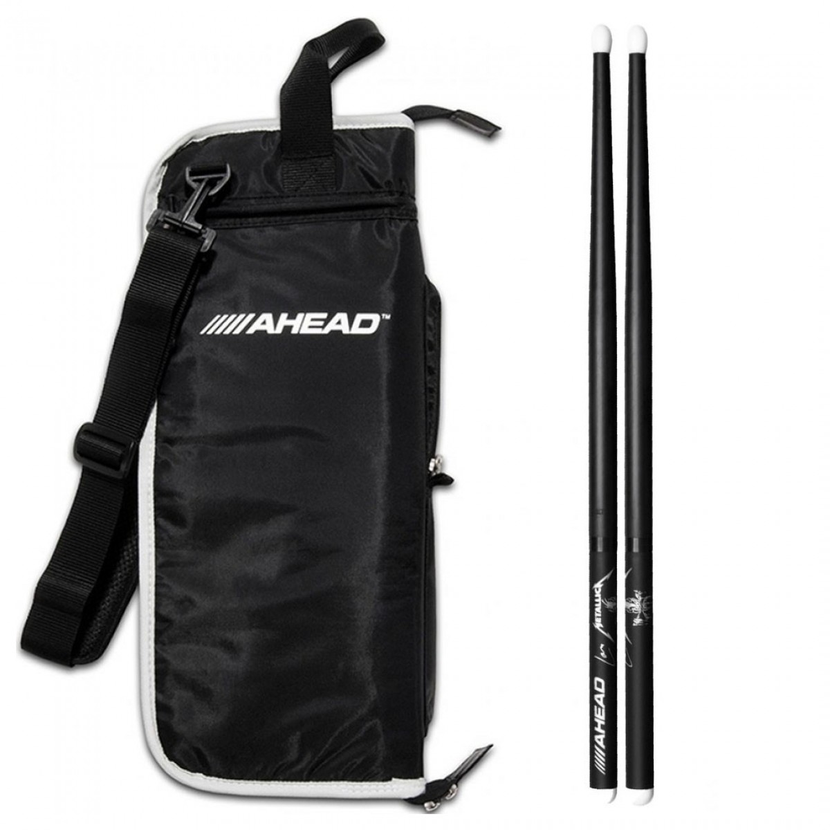 Ahead Deluxe Stick Bag & Lars Ulrich Scary Guy Sticks Black/Grey