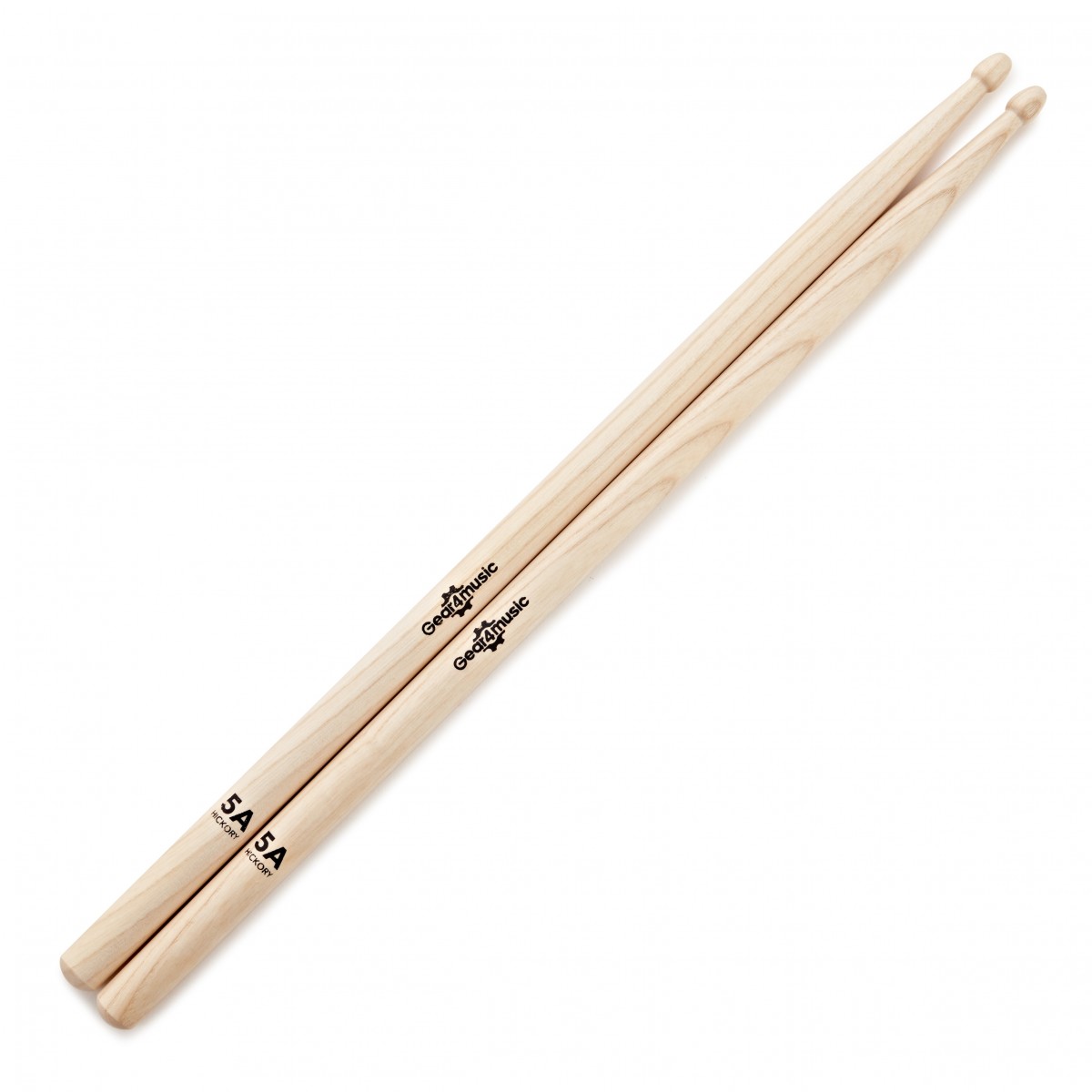 5A Wood Tip Hickory Drumsticks by Gear4music