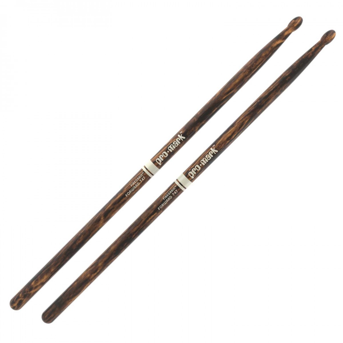 Promark Classic Forward 747 FireGrain Hickory Drumsticks Oval Tip
